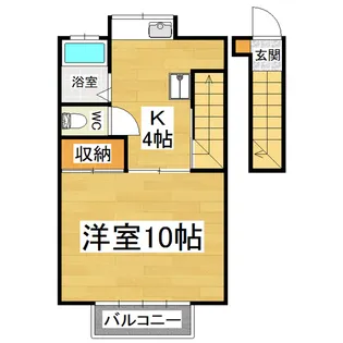 カワクボハイツ【B203号室】の間取り