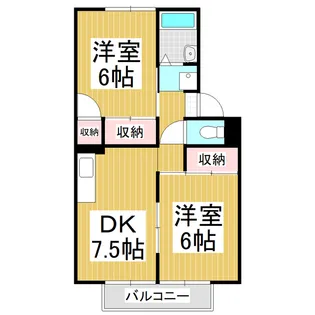 プレジールそうざ A【2階】の間取り