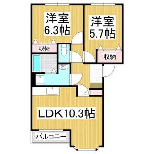 ベアキャニオン【2階】の間取り