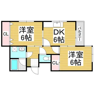カザコシスカイハイツ【2階】の間取り