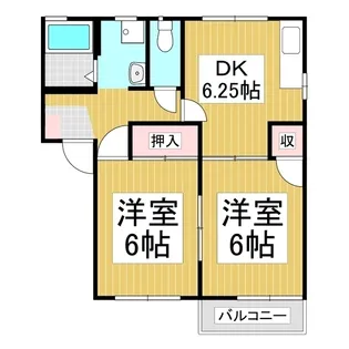 フレグランス切石A【2階】の間取り