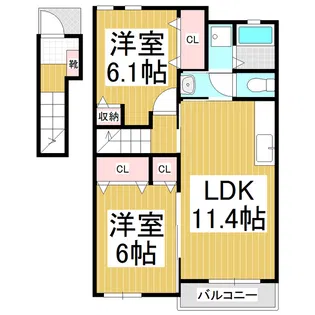 メゾン ド トフワージュ Ⅱ【2階】の間取り