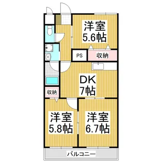エムサンライフ【4階】の間取り