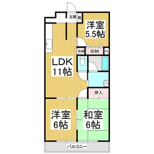 アヴェニール白山【3階】の間取り