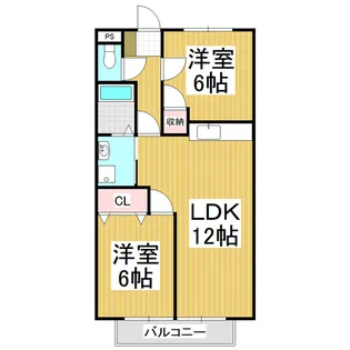 Surplus Threeハイツ緑ヶ丘【2階】の間取り