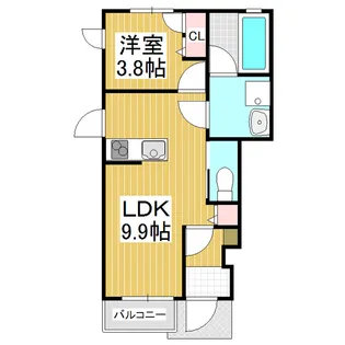 ラッキーリバー【1階】の間取り