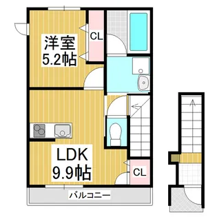 ラッキーリバー【2階】の間取り