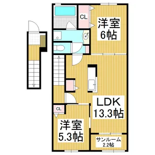 ベル フォレ12 B【2階】の間取り