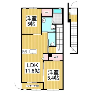 Lice・Soiare kamiyama(ルチェ・ソラーレ上【2階】の間取り