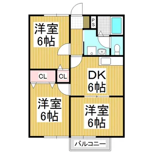 清泉地ハイツ【2階】の間取り