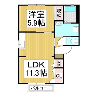 フォーレス中村B【2階】の間取り