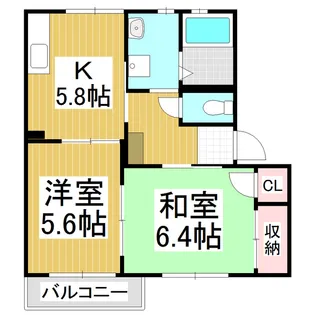 メゾン ド シュヴァリエ E【2階】の間取り