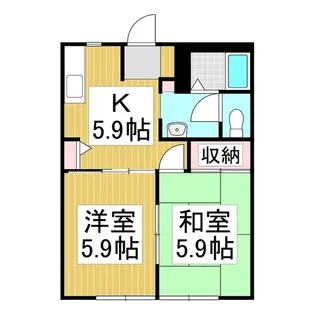 フレグランス金沢 B【2階】の間取り