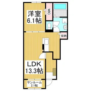 SPRING HILL駒ヶ根A【1階】の間取り
