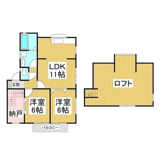 下田ハイツ飯沼【2階】の間取り