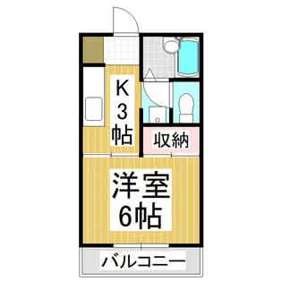 サンライフハセガワ 1K【1階】の間取り
