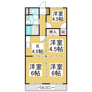 松川コーポ【3階】の間取り