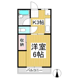 ヤワタハイツ【1階】の間取り