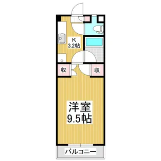 サンハイツ高宮【1階】の間取り