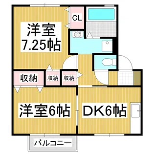 グリシーヌC【1階】の間取り