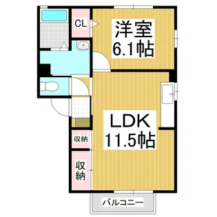 ディアス美野【1階】の間取り