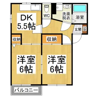 メナージやまもとC棟【2階】の間取り