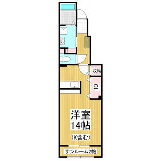 ワーズワースB【1階】の間取り
