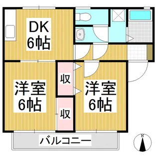 フローレンスエム B棟【2階】の間取り