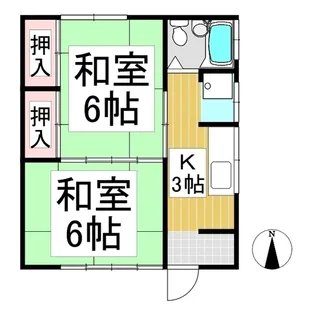 三楽荘(アパート)【2階】の間取り