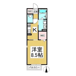 ウィズハイム柳原【1階】の間取り