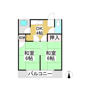 垂沢アパート(2F建)【1階】の間取り