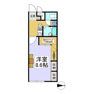 レオパレス田園【2階】の間取り
