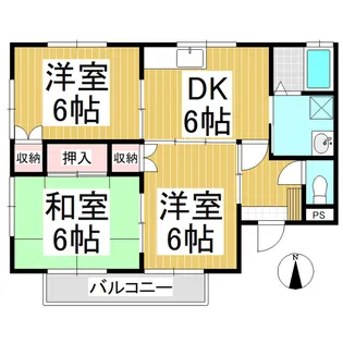 パールハイツ坂田Ⅱ【2階】の間取り