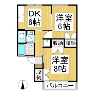 ルーガル・リンド若宮 A棟【2階】の間取り