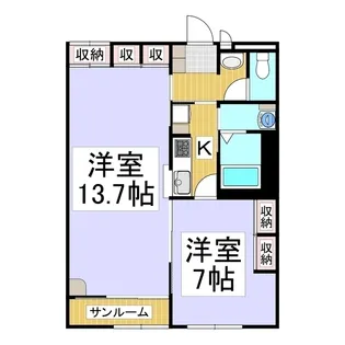 レオパレスエバーグリーン【202号室】の間取り