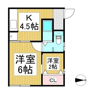 愛山荘B棟【1階】の間取り