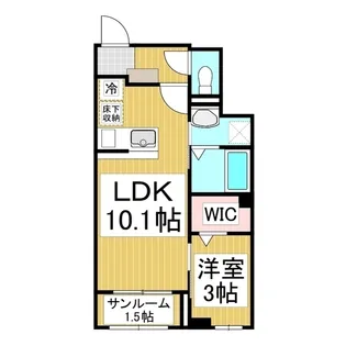 ミニョン フロル B【1階】の間取り