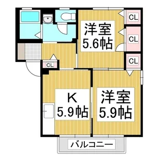 フォーレスパルK C棟【2階】の間取り