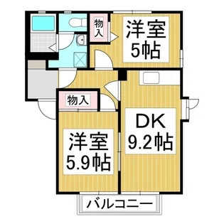 ホワイトディアス松川A棟【1階】の間取り