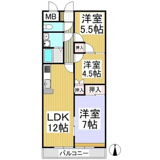 クリスタルハイツ墨坂【1階】の間取り