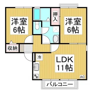トゥインクル東和田 B棟【2階】の間取り