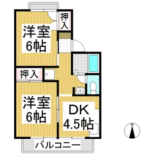 セジュール塚田 B棟【2階】の間取り