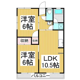おねやま団地悠久台【3階】の間取り