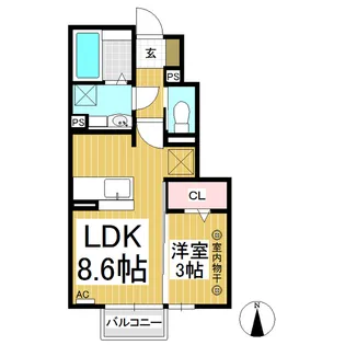 メゾン ナカザワⅡ【1階】の間取り