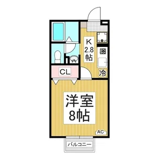 パルフェ三輪 B【2階】の間取り