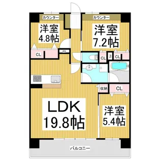アヴァンセ東口【8階】の間取り