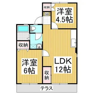 ヴィラ上松 A棟【1階】の間取り