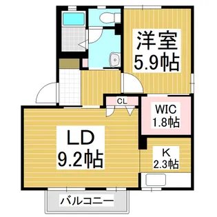 ラフィネ倉澤A【2階】の間取り