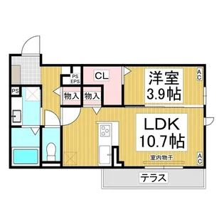 トリシア東和田 W棟【1階】の間取り