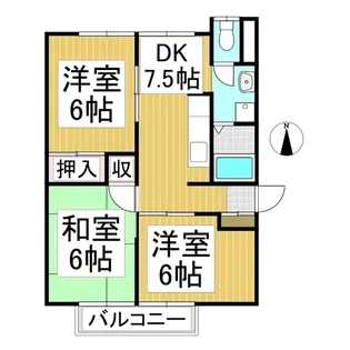 ハイツサンリバー【2階】の間取り